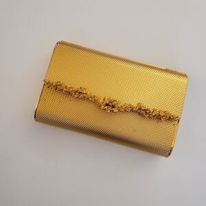 1950s Coblentz Gold Metal Clutch W/Rhinestones, Rare Vintage